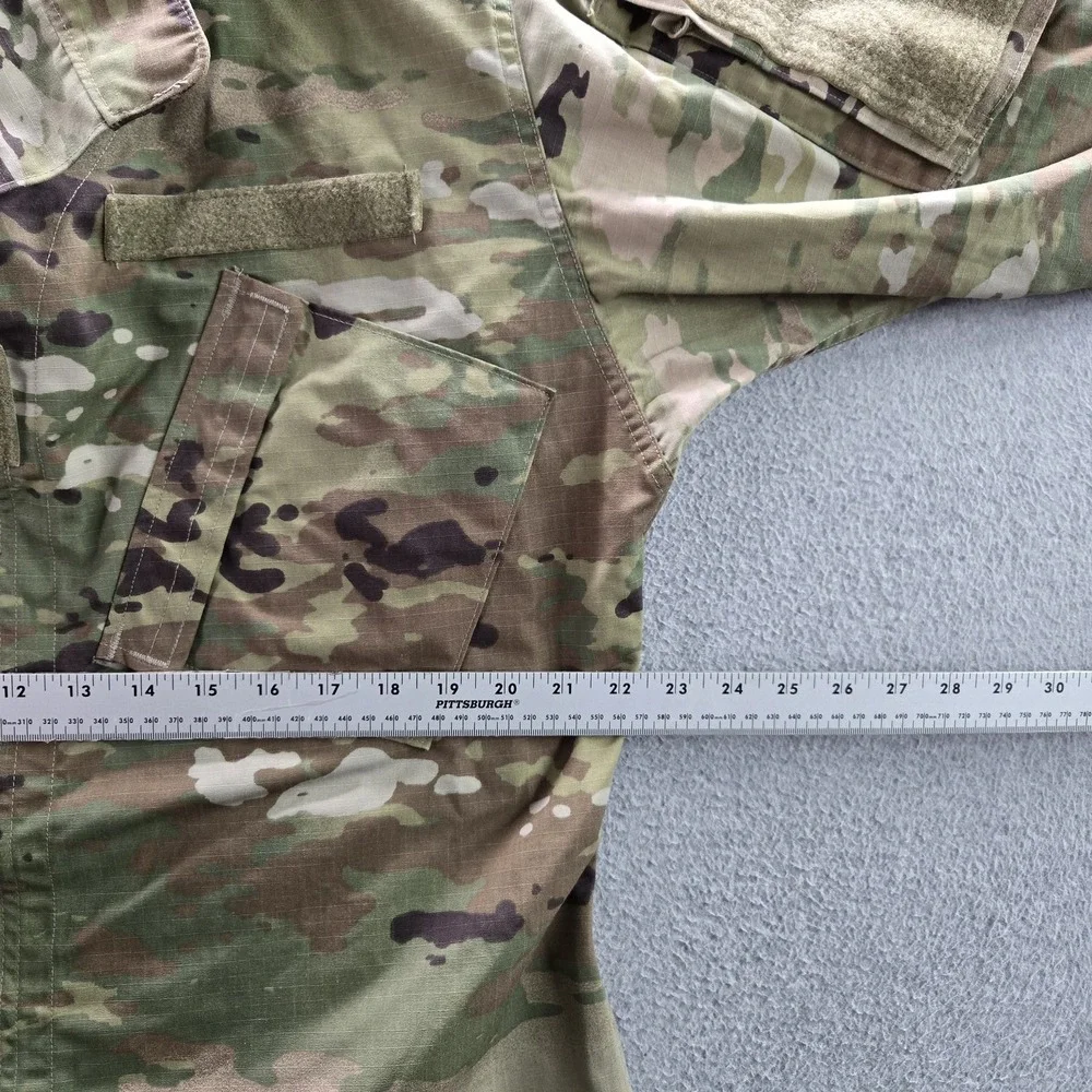 US Army Men Shirt Jacket M Green Camouflage Military Shield Insect